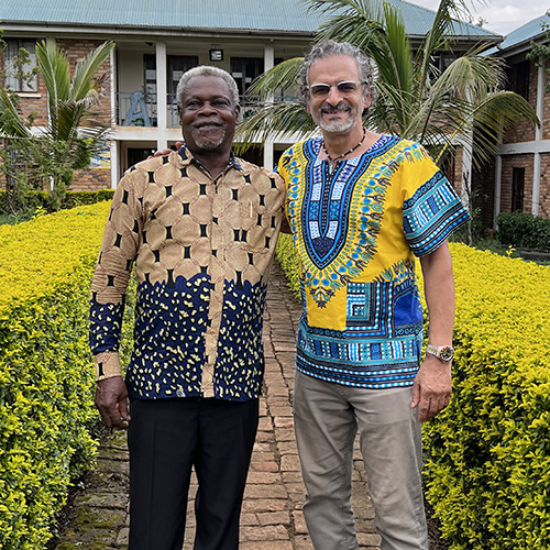 Akbar Saeed and friend in Uganda