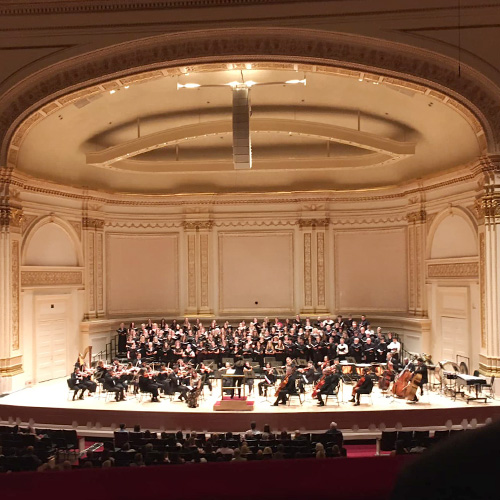 Orchestra performing at Carnegie Hall