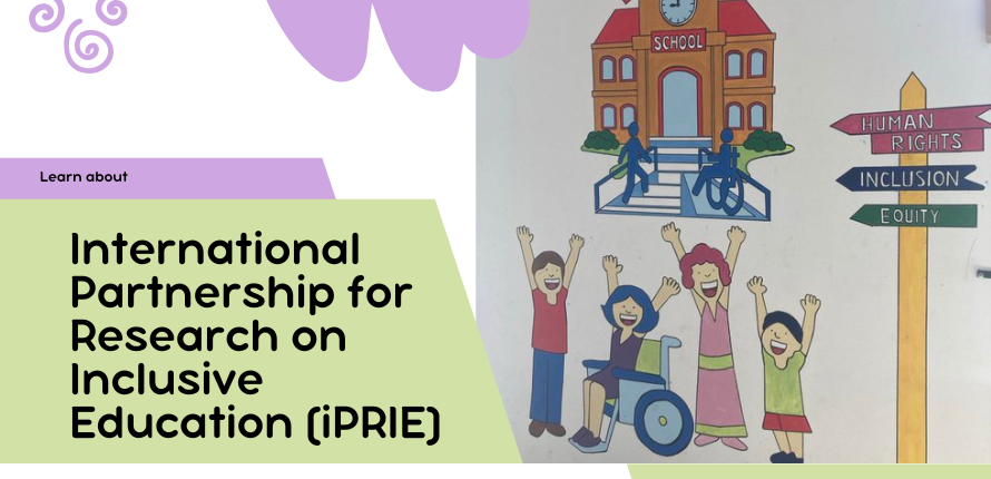 sketch of kids in front of school with signpost labelled human rights, inclusion