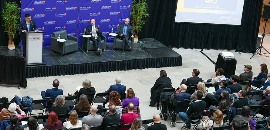 Attendees at Laurier's Economic Outlook event