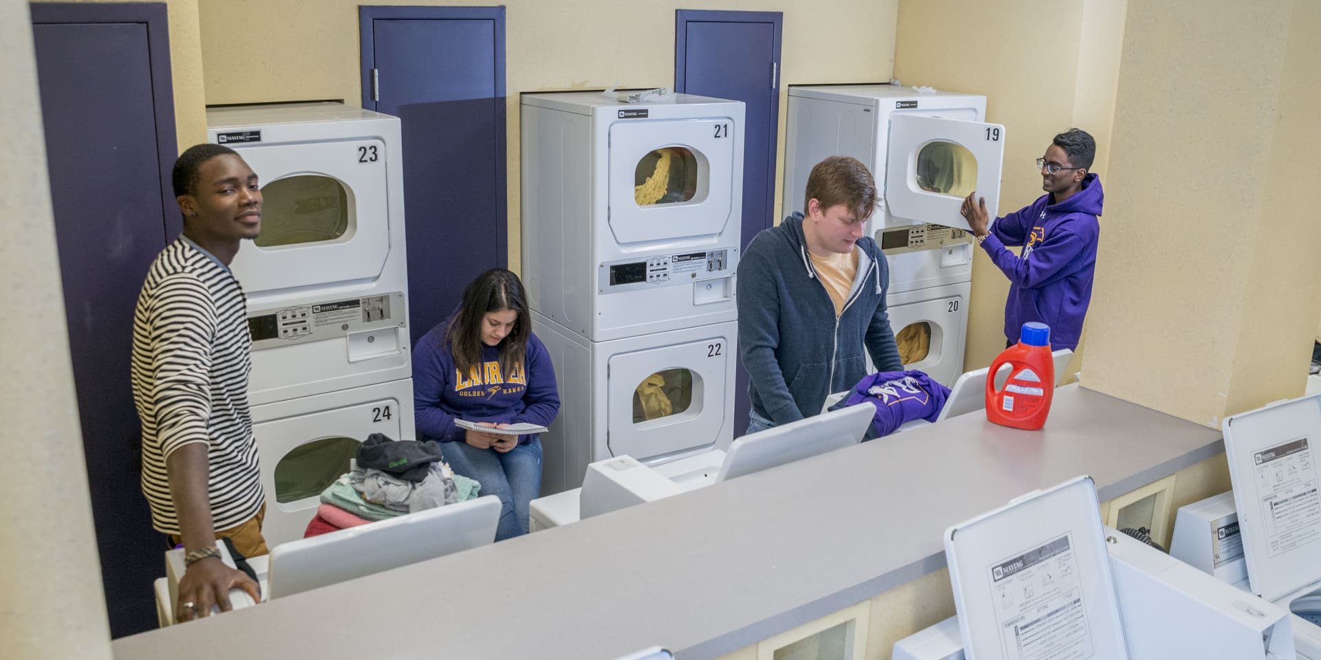 Laundry room in residence, Waterloo campus