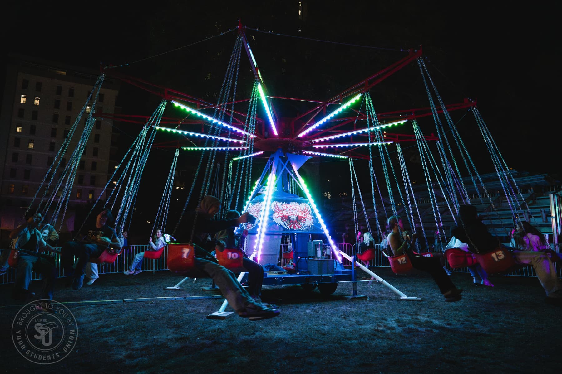 Students on swing ride