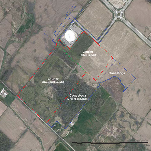 map showing Milton campus property boundaries