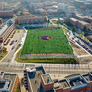 aerial photo of the Waterloo campus