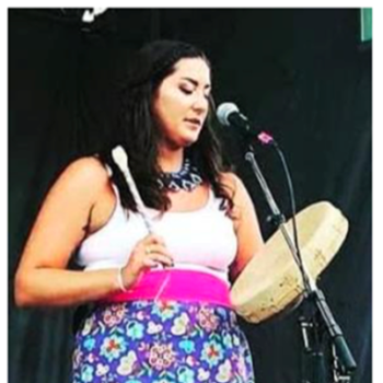Cara Loft, traditional Indigenous hand-drummer and singer