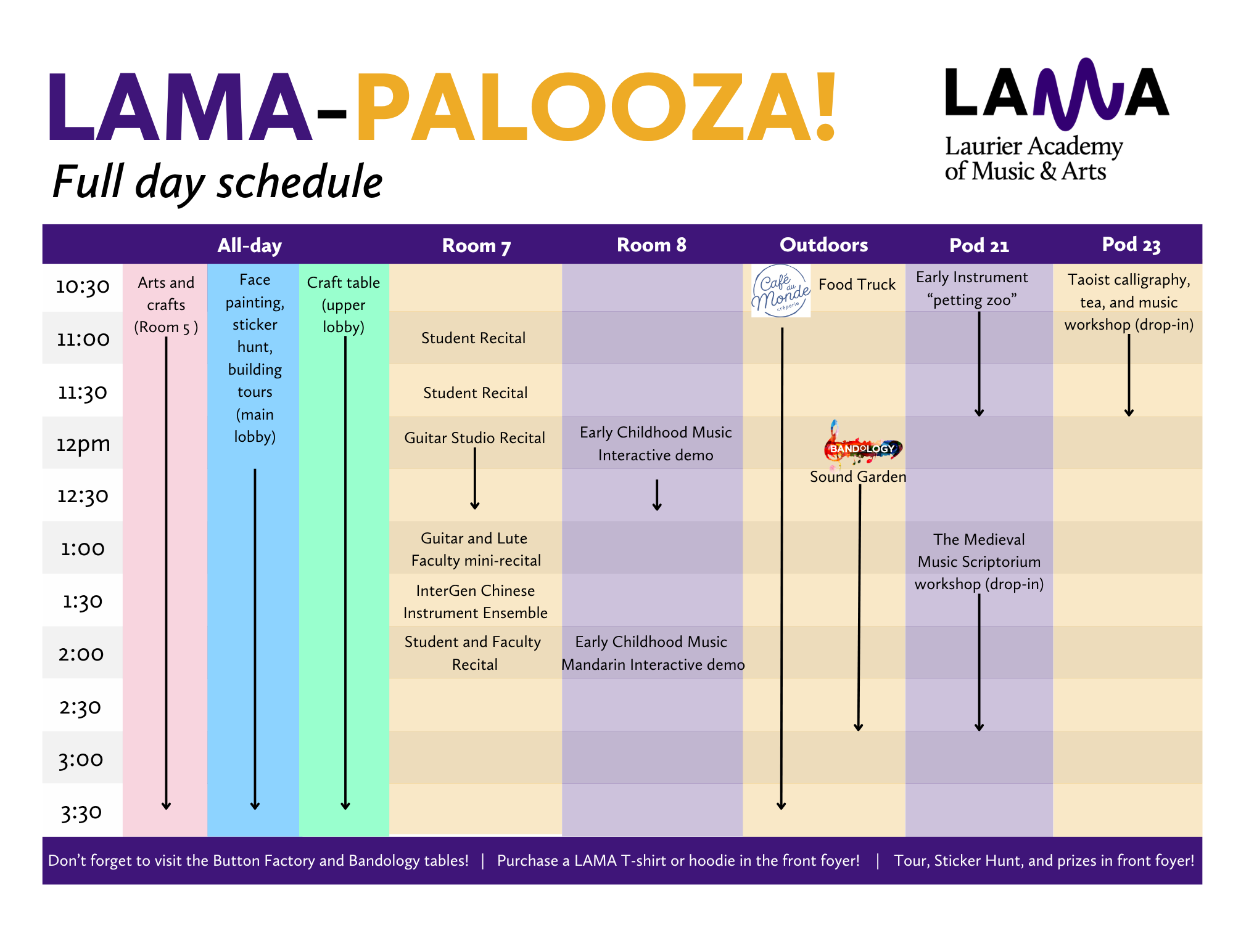 LAMA-Palooza schedule
