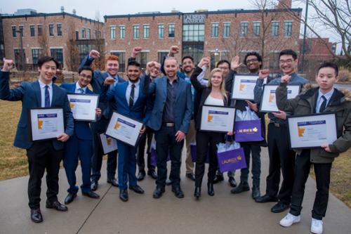 winning student team on Brantford campus