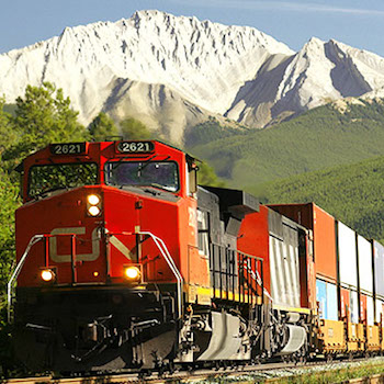CN train and mountains