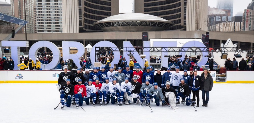 Maple Leafs outdoor practice at Nathan Phillips Square