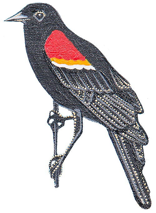 blackbird detail from painting