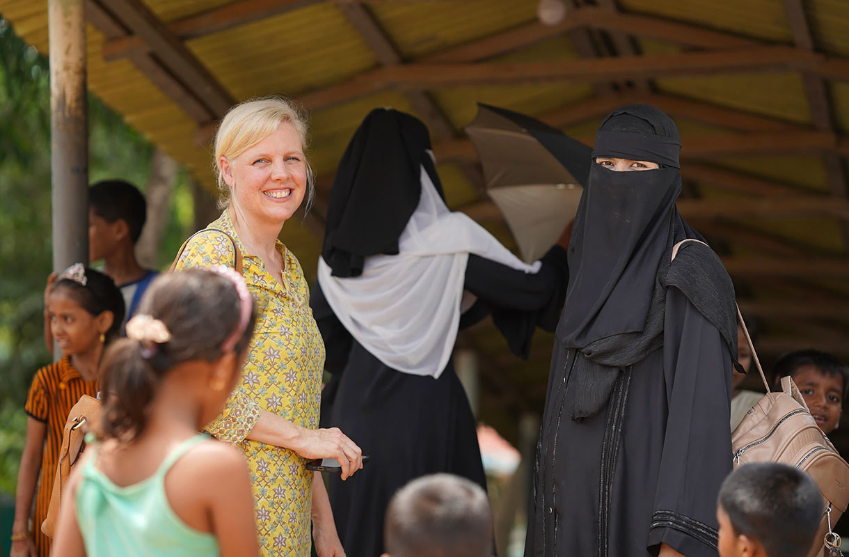 Bree Akesson at a refugee camp