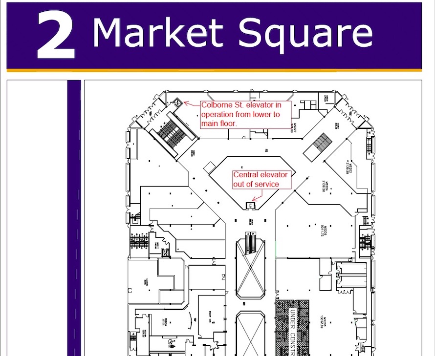 Market Square elevator map