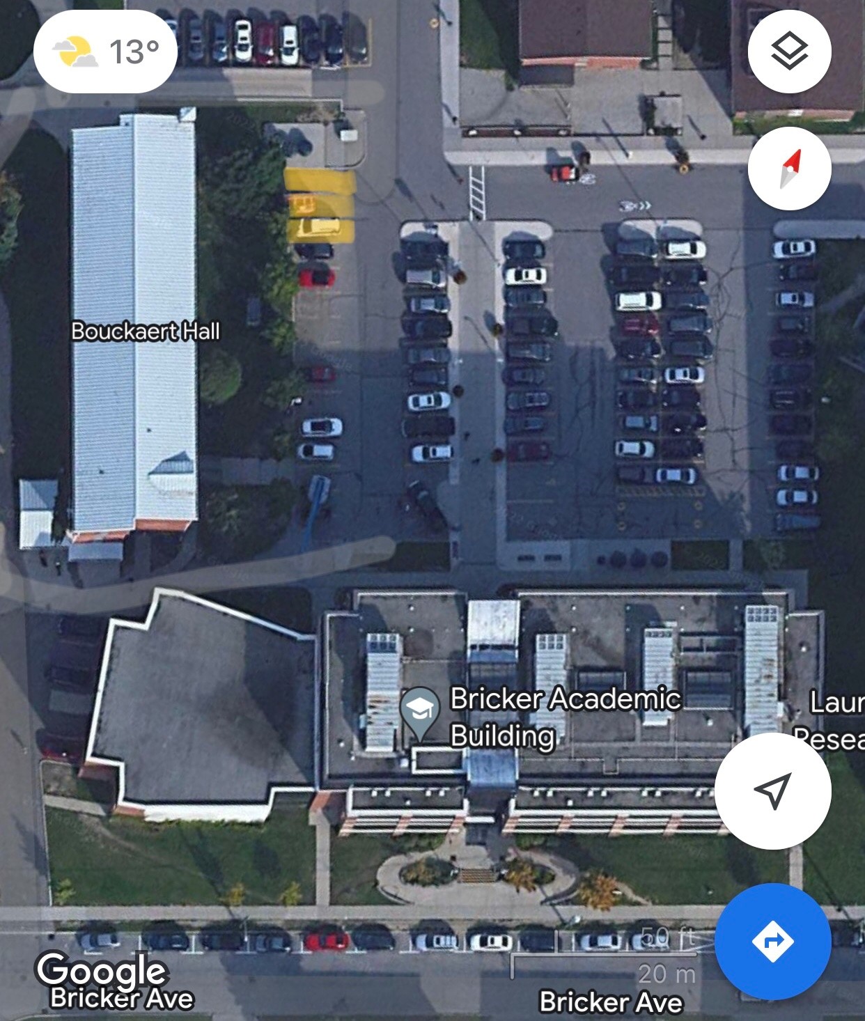 displays the location of the closure of the three parking spots in Lot 07A