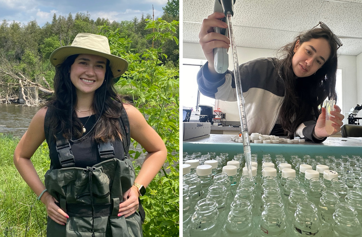 Natalie Nykamp conducting field and lab research