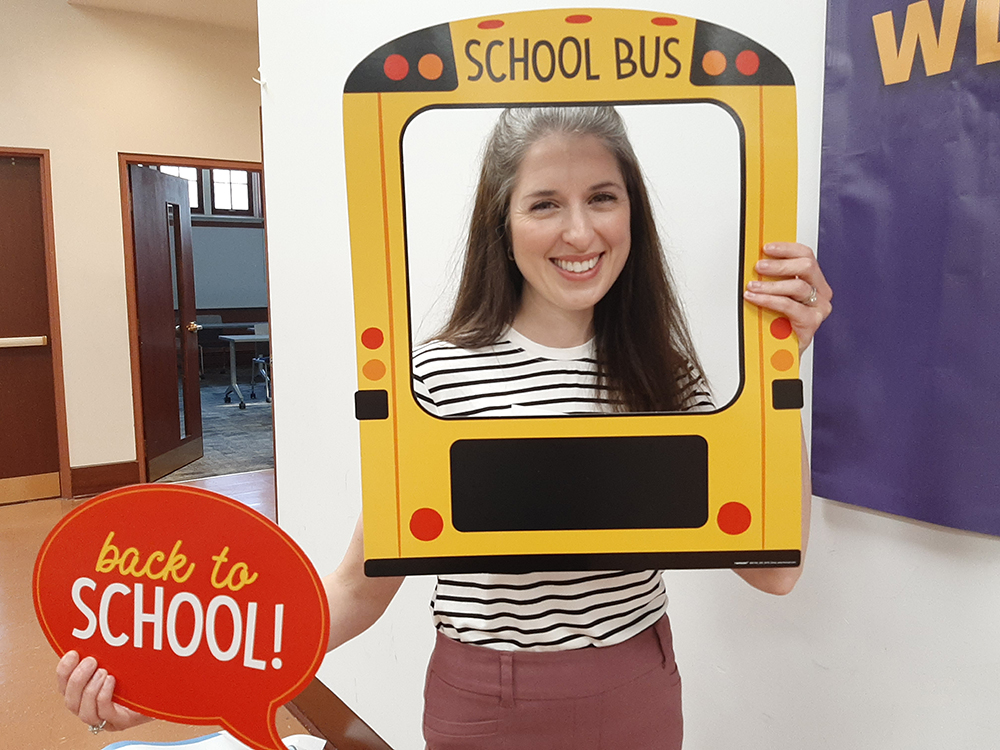Victoria Campbell Windle on her first day of class at Laurier Brantford