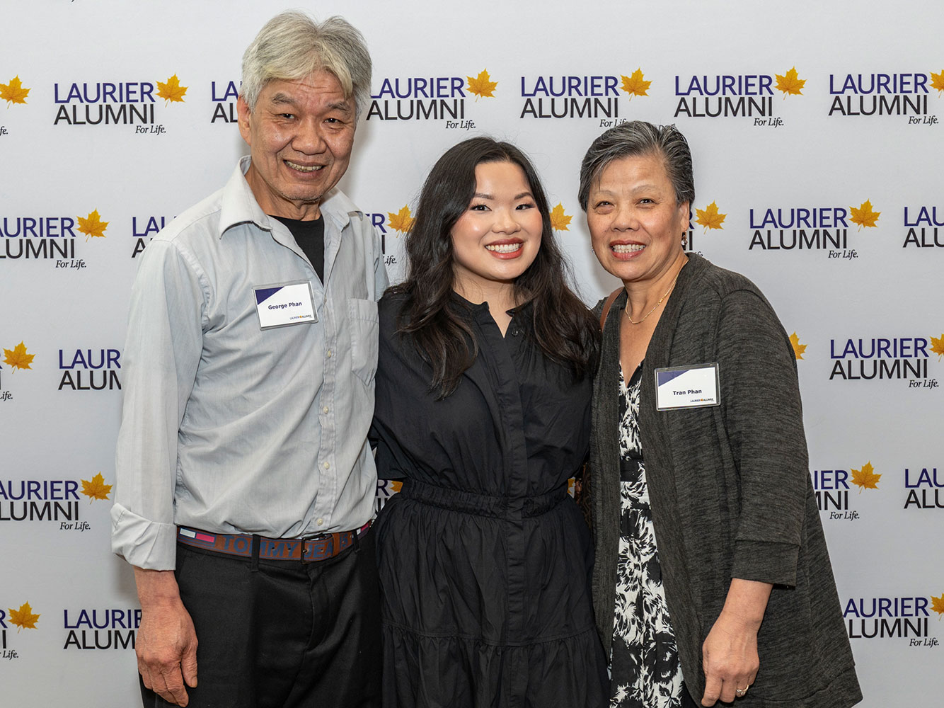 Rachel Phan and her parents at Laurier's Awards of Excellence celebration