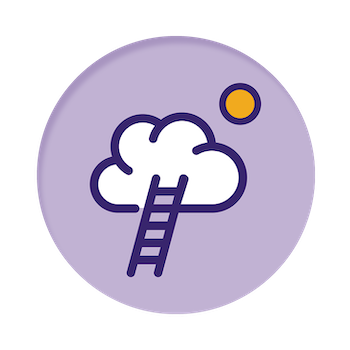 Ladder leading to clouds