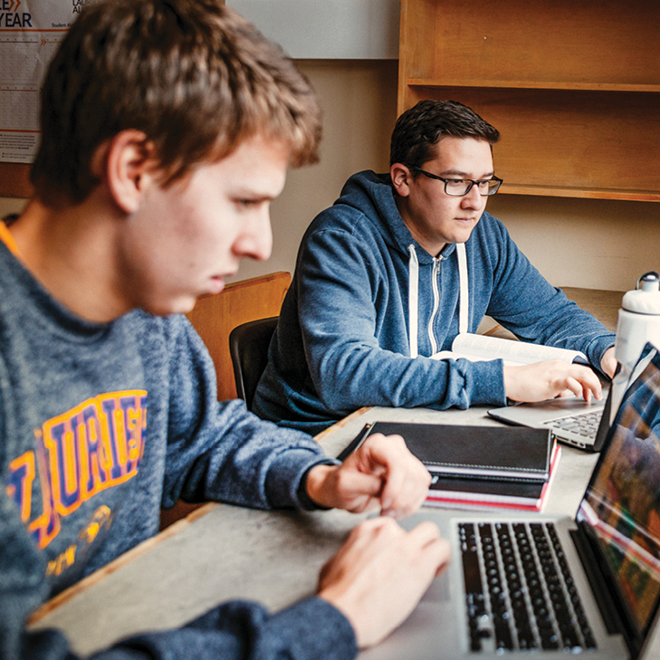 Students studying