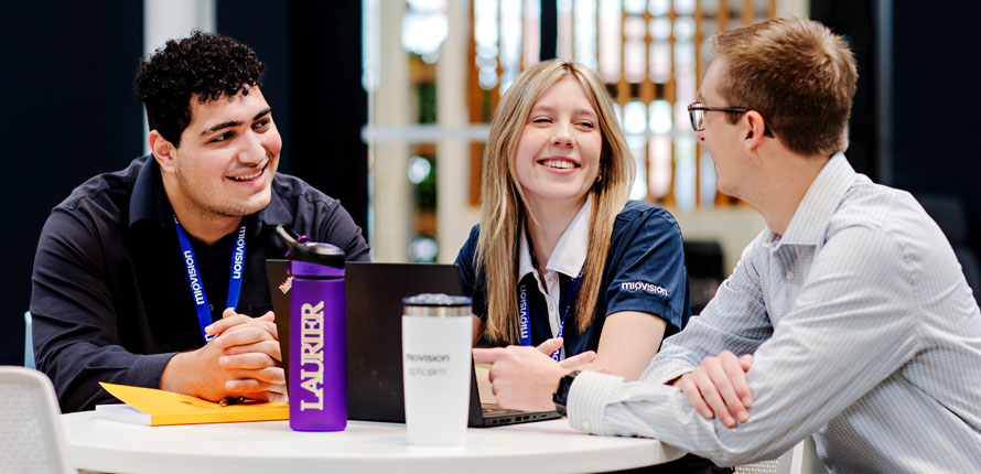students sitting around at co-op placement