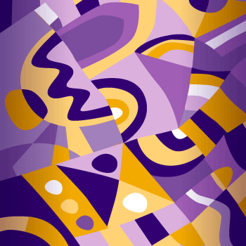 Purple, gold and white geometric pattern.