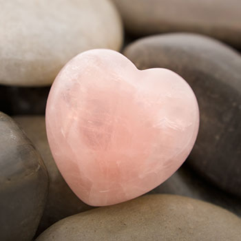 pink rock in shape of heart