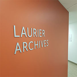 Photograph of Laurier Archive sign