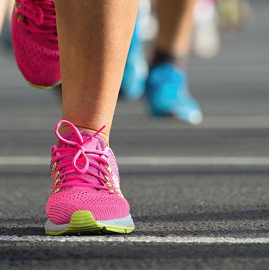 pink running shoes