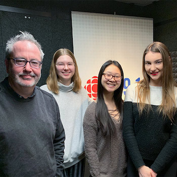 French students with CBC radio host Craig Norris