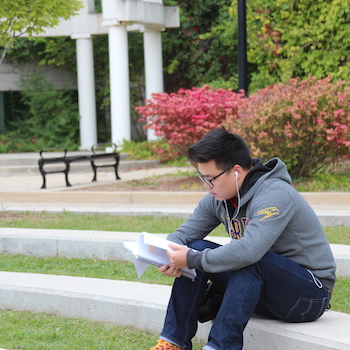 Student studying