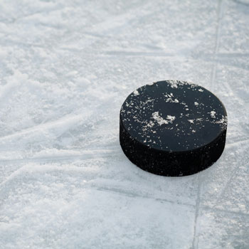 hockey puck on ice