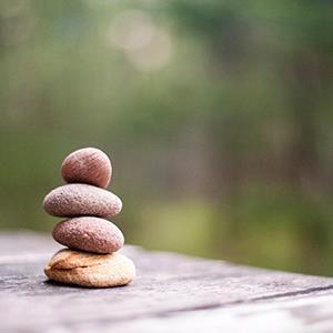 Pebbles stacked