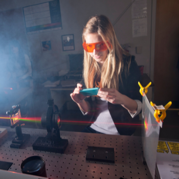 Female student in a science lab