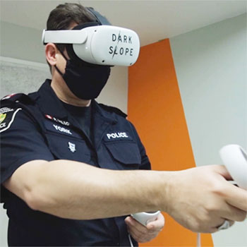 Using virtual reality to train police officers in mental health crisis response.