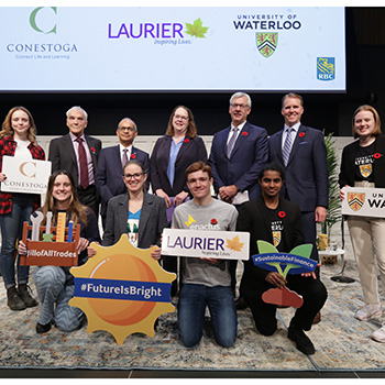 Students and leaders on stage with RBC executives