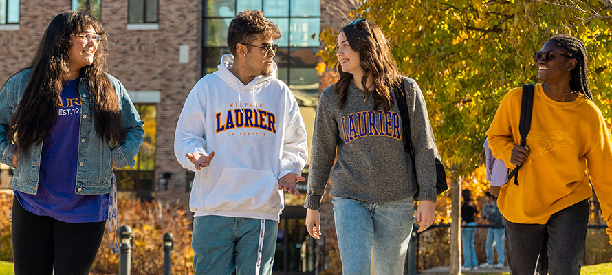 Students walking on campus