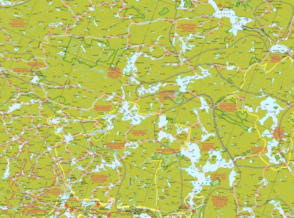 Algonquin Park canoe route map
