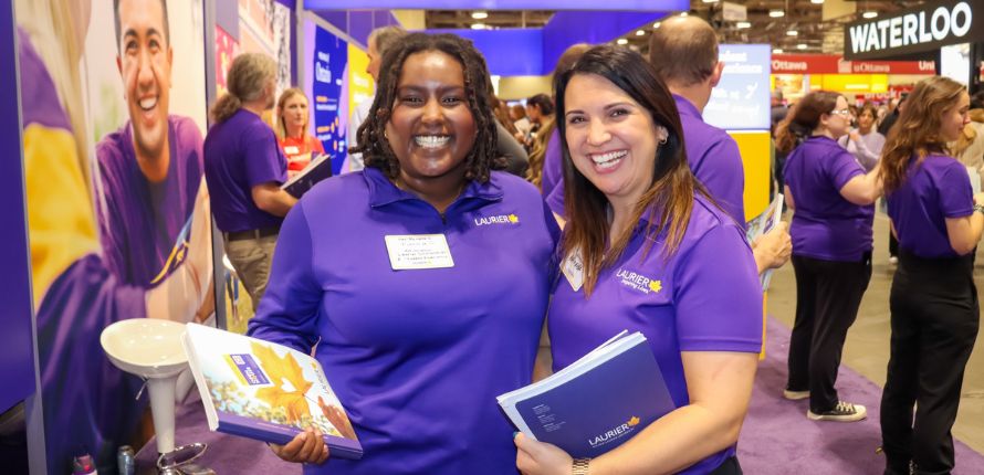 Habta and Shadwell at the Ontario Universities Fair.