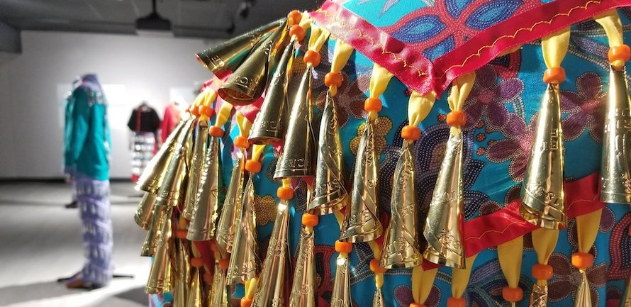 Indigenous clothing in art gallery