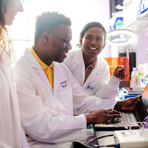 students on computer in lab