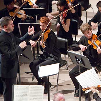 students performing with Kitchener symphony