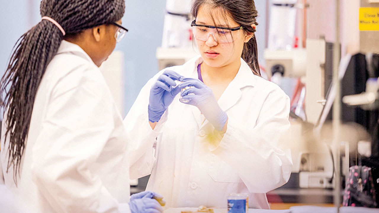 students in lab